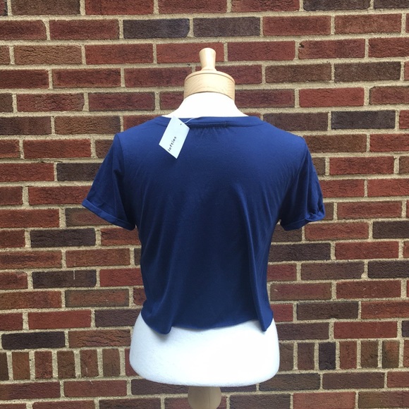 NWT Zara Lefties Blue Graphic Crop Top Size M - Picture 6 of 8